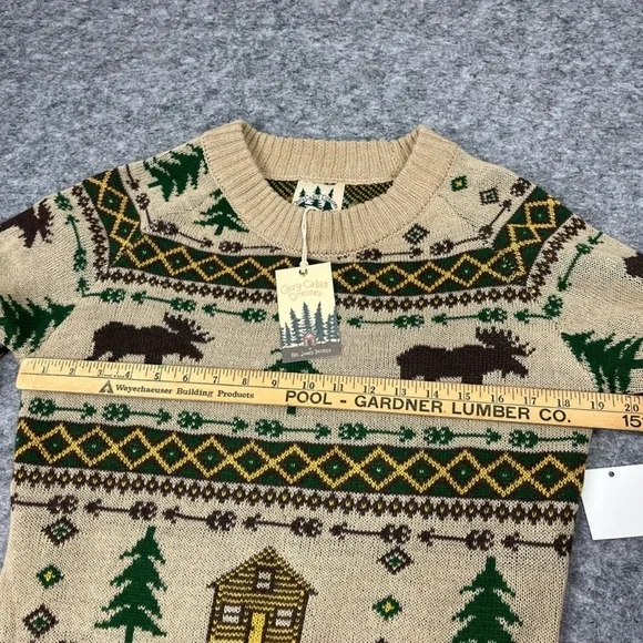 NWT Kiel James Patrick Cozy Cabin Sweater Dress Medium Moose Winter Holidays New - Picture 4 of 7